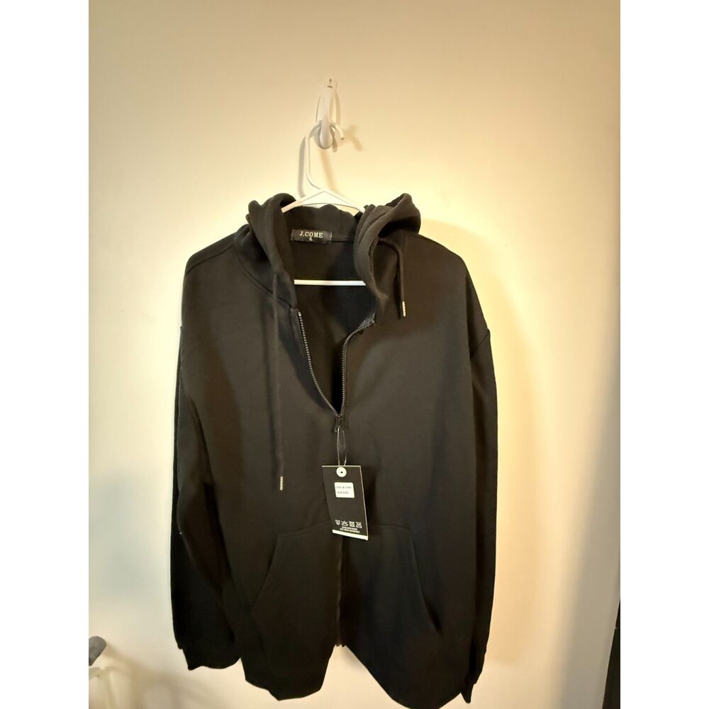 J.Come Black Full-Zip Hoodie - Men's XL - New with Tags